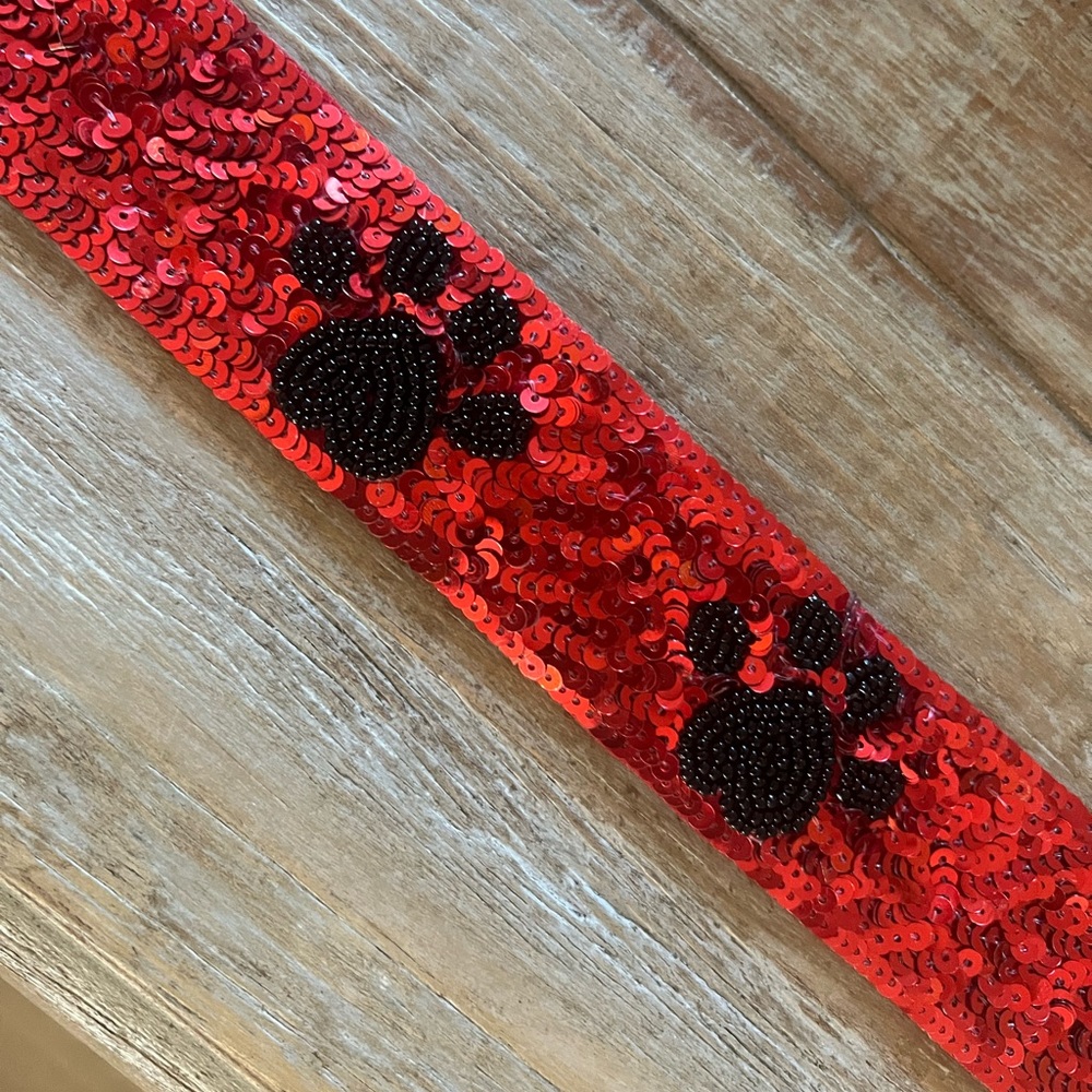 UGA beaded/sequin crossbody strap